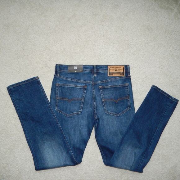 Diesel BUSTER Tapered Leg Dark Blue Faded Denim Trousers Jeans Men's 30 x 32 NWT